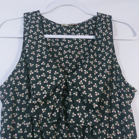 Ventti Black Sleeveless Dress Floral Print With Pockets Size L - Picture 4 of 8